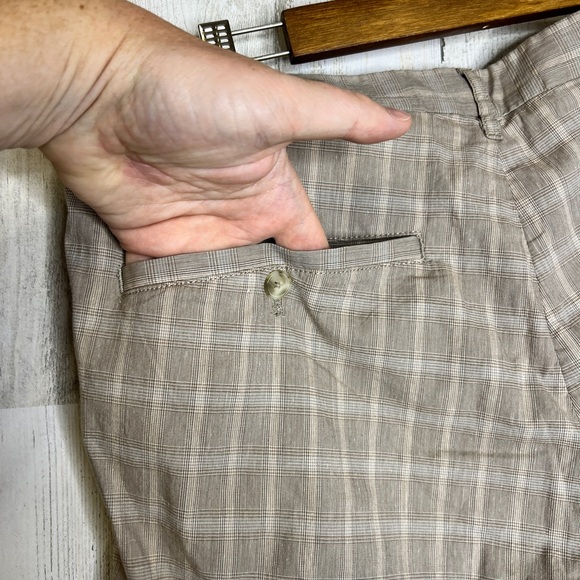 Zachary Prell NEW Men's Plaid Flat Front Shorts Viewmont Sand Tan White Size 38 - Picture 3 of 15
